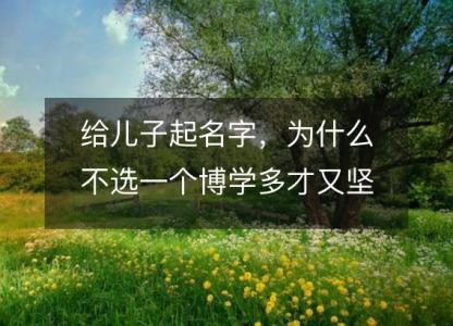 给儿子<font color='red'>起名字</font>，为什么不选一个博学多才又坚强的名字呢？