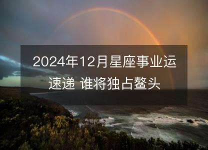 2024年12月星座<font color='red'>事业</font>运速递 谁将独占鳌头