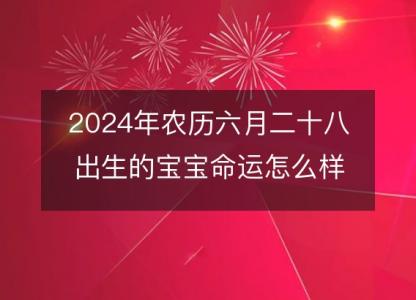 2024年农历六月<font color='red'>二十八</font>出生的宝宝命运怎么样？生辰八字五行缺吗