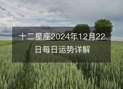 <font color='red'>十二星座</font>2024年12月22日每日运势详解