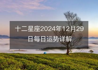 <font color='red'>十二星座</font>2024年12月29日每日运势详解