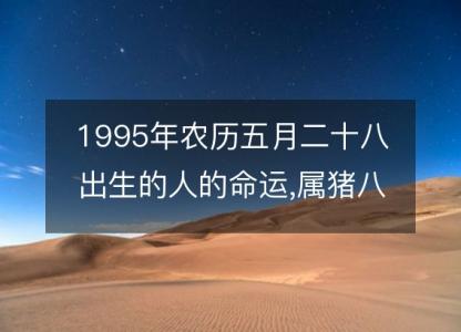 1995年农历五月二十八出生<font color='red'>的人</font>的命运,属猪八字五行 性格特点