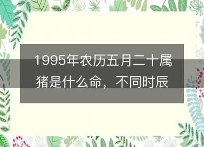 1995年农历五月<font color='red'>二十</font>属猪是什么命，不同时辰八字五行查询