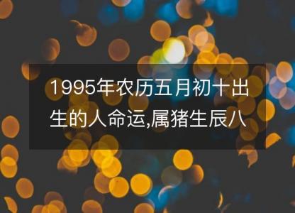 1995年农历五月初十出生<font color='red'>的人</font>命运,属猪生辰八字运势 五行查询