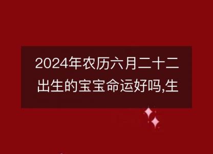 2024年农历六月二十二出生的宝宝命运好吗,生辰八字五行<font color='red'>缺什么</font>