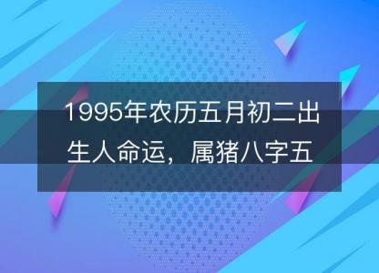 1995年农历五月初二出<font color='red'>生人</font>命运，属猪八字五行缺什么 性格感情详解