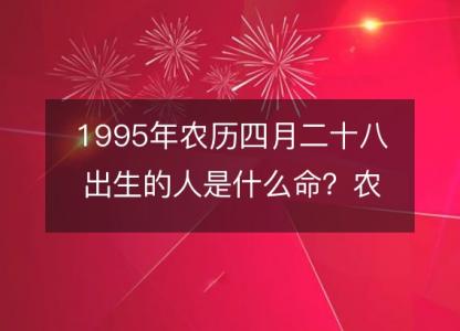 1995年农历四月二十八出生<font color='red'>的人</font>是什么命？农历生辰八字,不同时辰五行查询