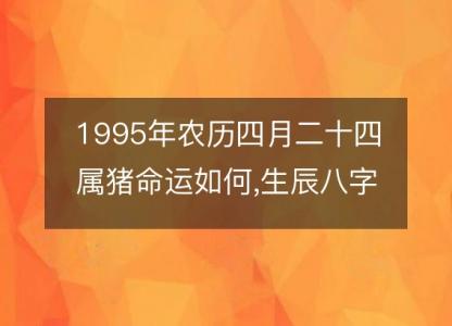 1995年农历四月二十四属猪命运如何,生辰八字<font color='red'>运势</font> 五行查询