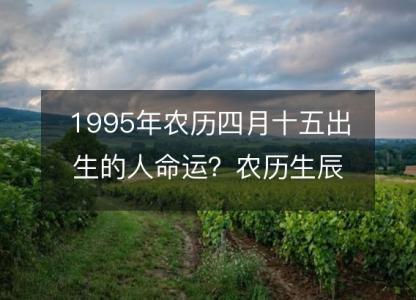 1995年农历四月十五出生的人命运？农历生辰八字 不同<font color='red'>时辰</font>五行详解