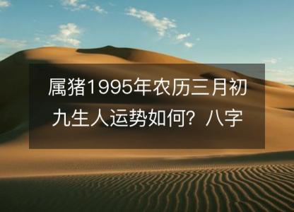 属猪1995年农历三月初九<font color='red'>生人</font>运势如何？八字命运五行缺吗！性格详解
