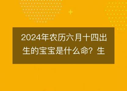 2024年农历六月十四出生的宝宝是什么命？生辰八字,五行,命运<font color='red'>解析</font>