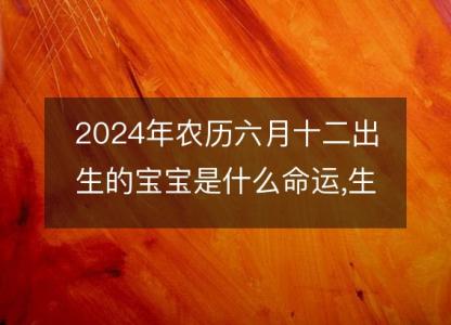 2024年农历六月十二出生的宝宝是什么命运,生辰八字五行缺<font color='red'>不缺</font>
