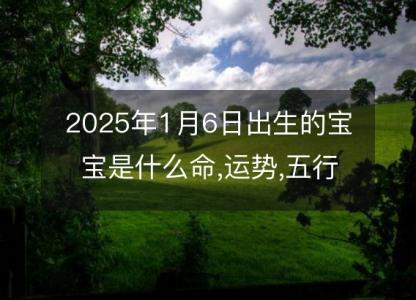 2025年1月6日出生的宝宝是什么命,<font color='red'>运势</font>,五行,命运算命