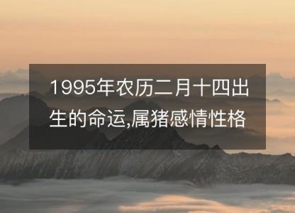 1995年农历二月十四出生的命运,属猪感情<font color='red'>性格</font> 事业财运