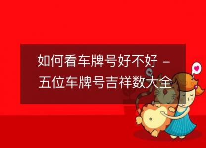 如何看车牌号<font color='red'>好不好</font> - 五位车牌号吉祥数大全