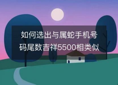 如何<font color='red'>选出</font>与属蛇手机号码尾数吉祥5500相类似的招财号码？